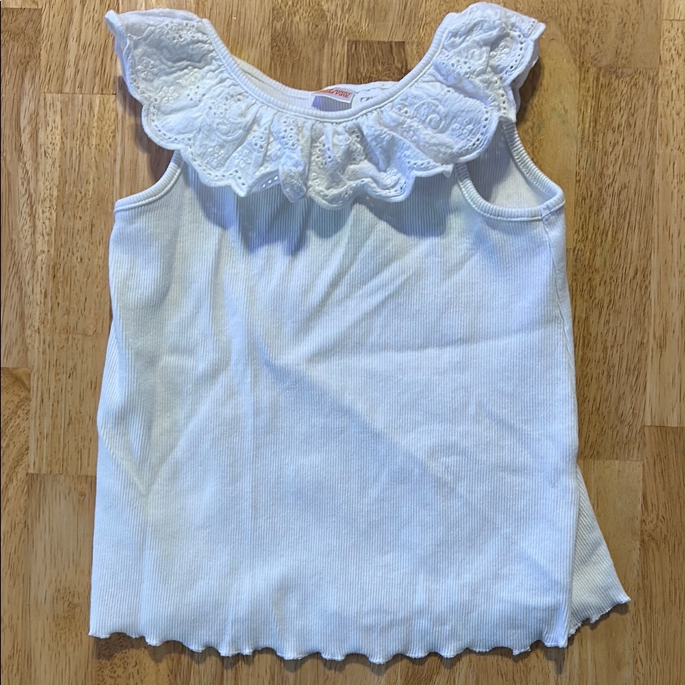 Zara Kids White Ruffled Top